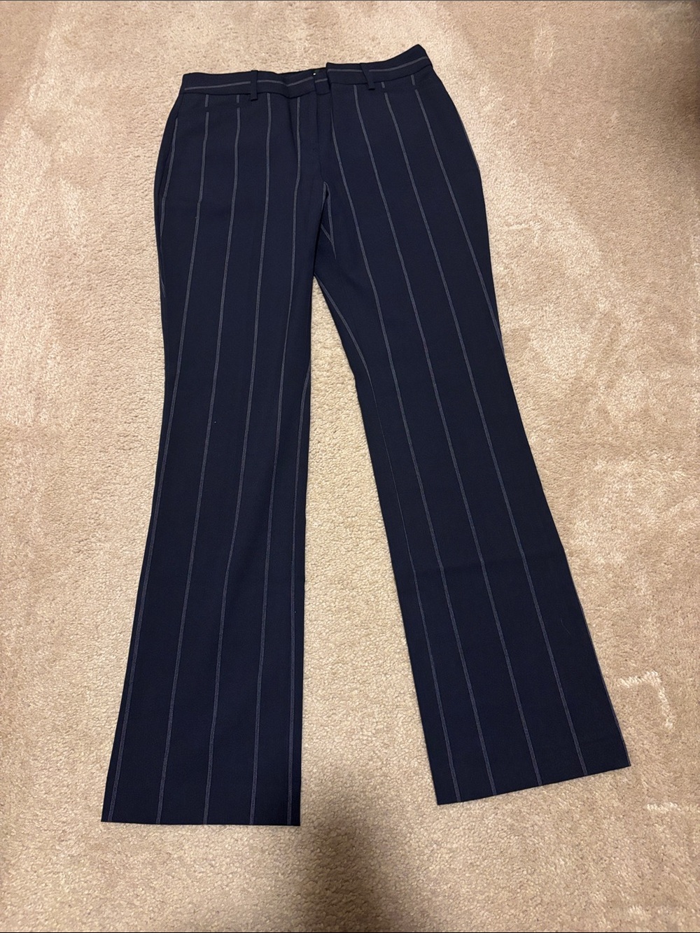 Express Navy Pinstripe Boot Cut Dress Pants